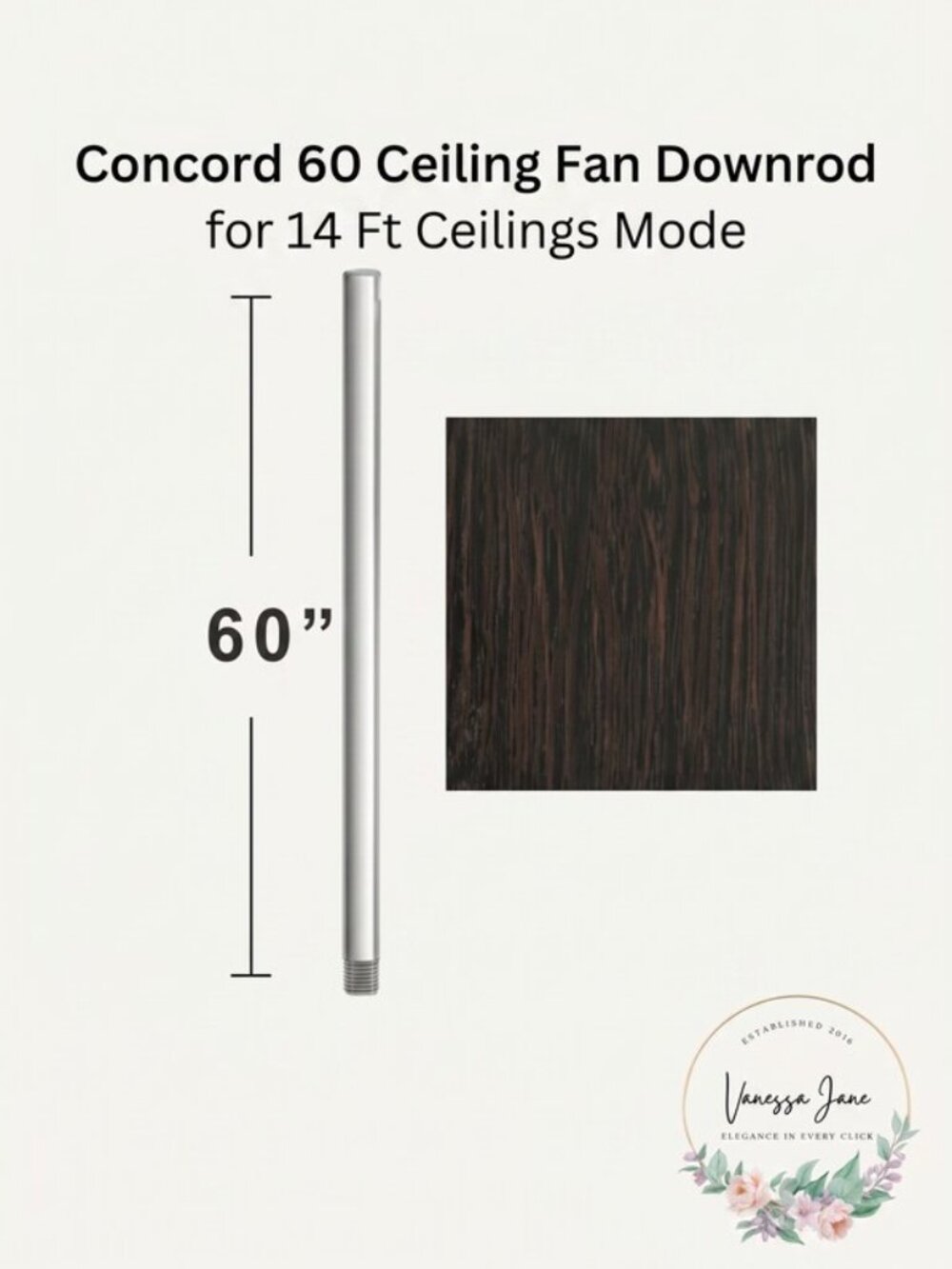 Concord 60 Ceiling Fan Downrod for 14 Ft Ceilings Mode